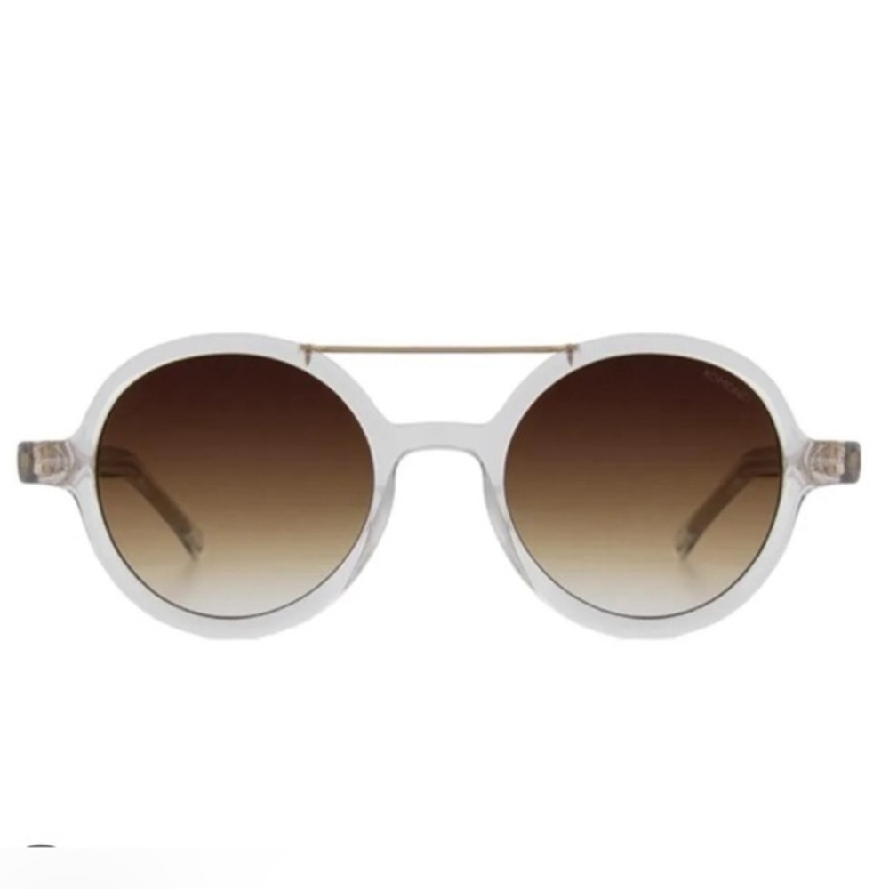 NEW KOMONO sunglasses Vivien Clear gold round - Picture 2 of 15